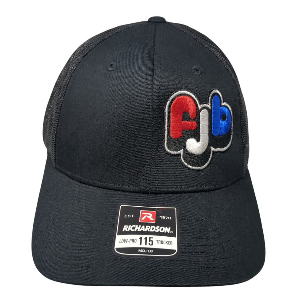 Fjb Snapback Mesh Back Trucker Hat Black Large Mesh Back Embroidered